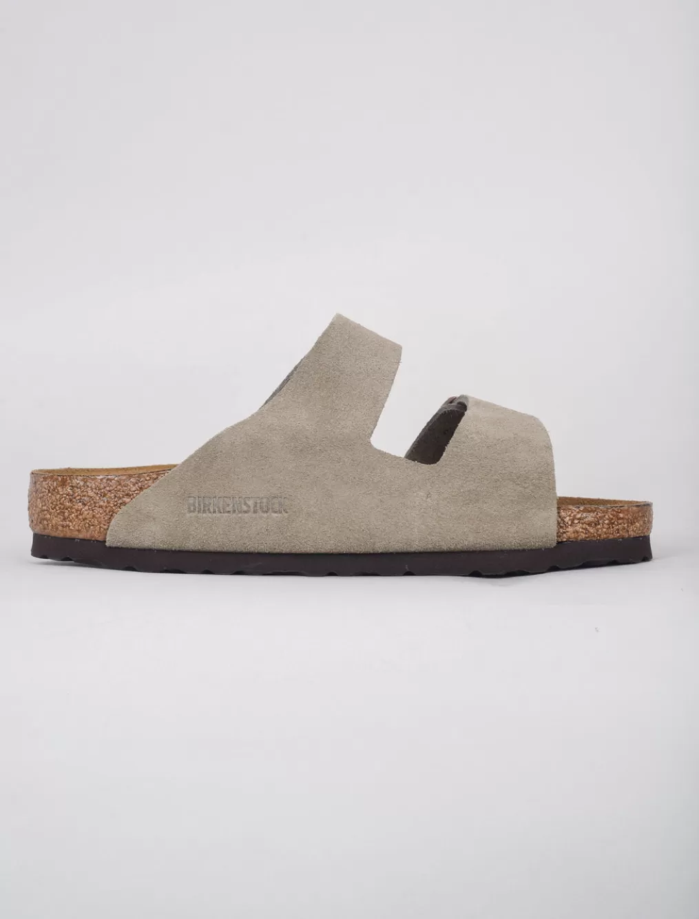 Store Evie Lou Arizona Soft Bed Sandal, Taupe Suede