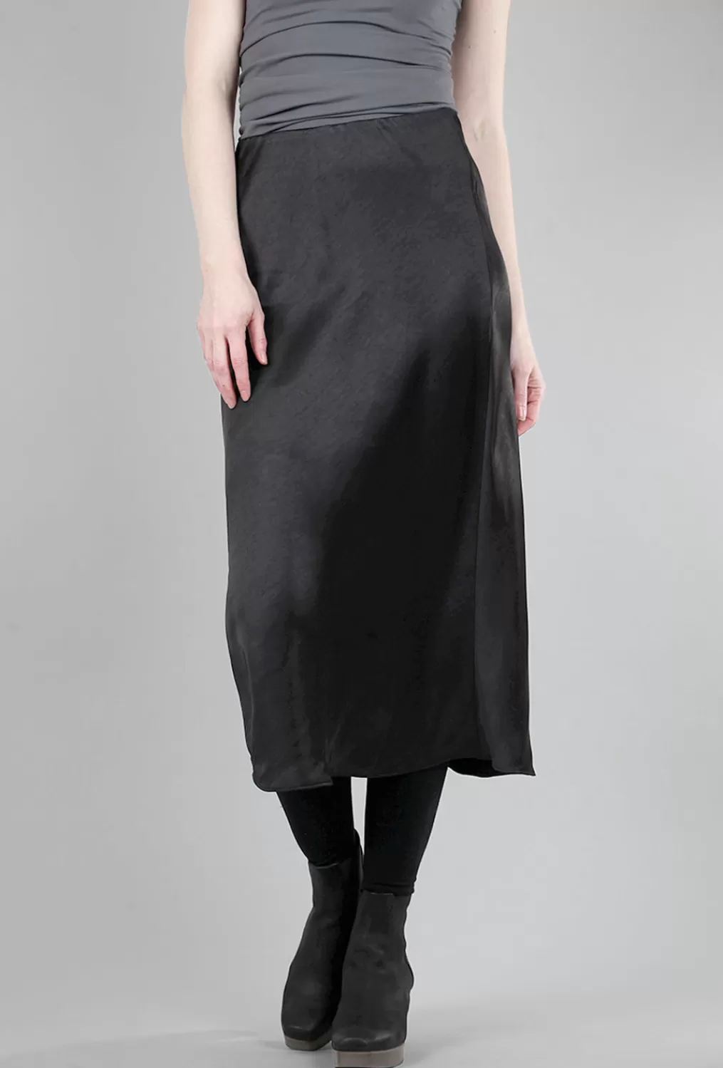 Outlet Evie Lou Bias-Cut Sateen Skirt, Black