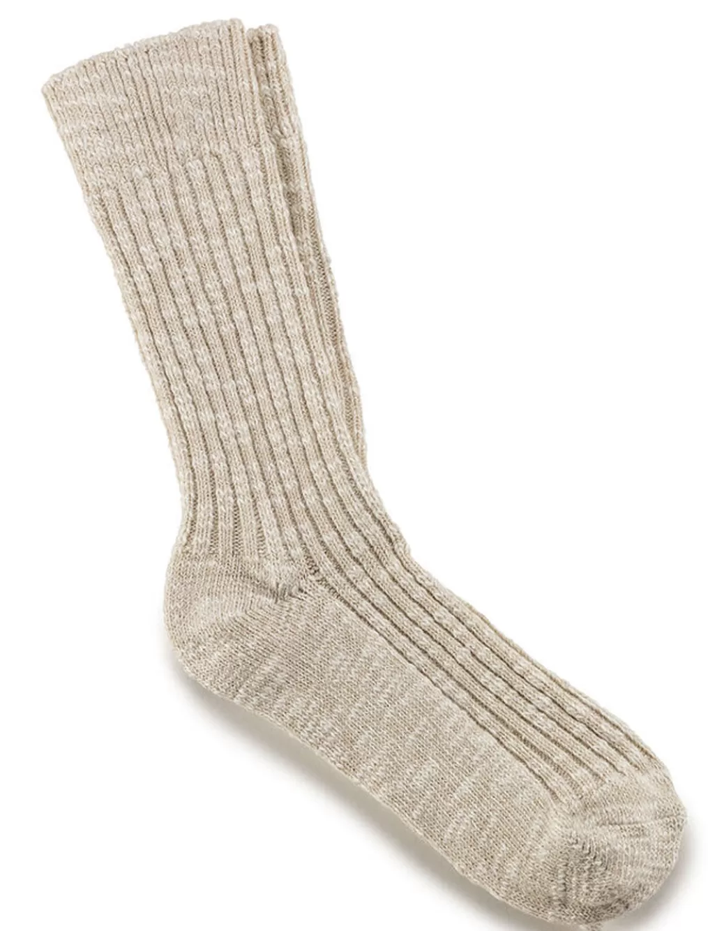 Hot Evie Lou Birk Cotton Slub Sock, Beige