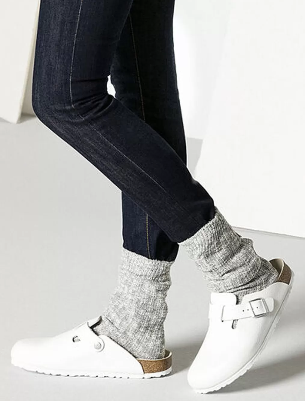 Outlet Evie Lou Birk Cotton Slub Sock, Gray