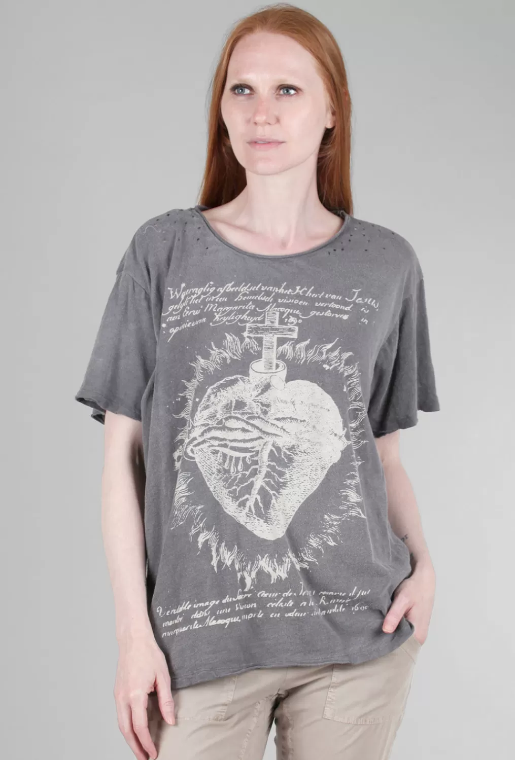 New Evie Lou Boyfriend Tee, Faithful Heart/Ozzy Gray