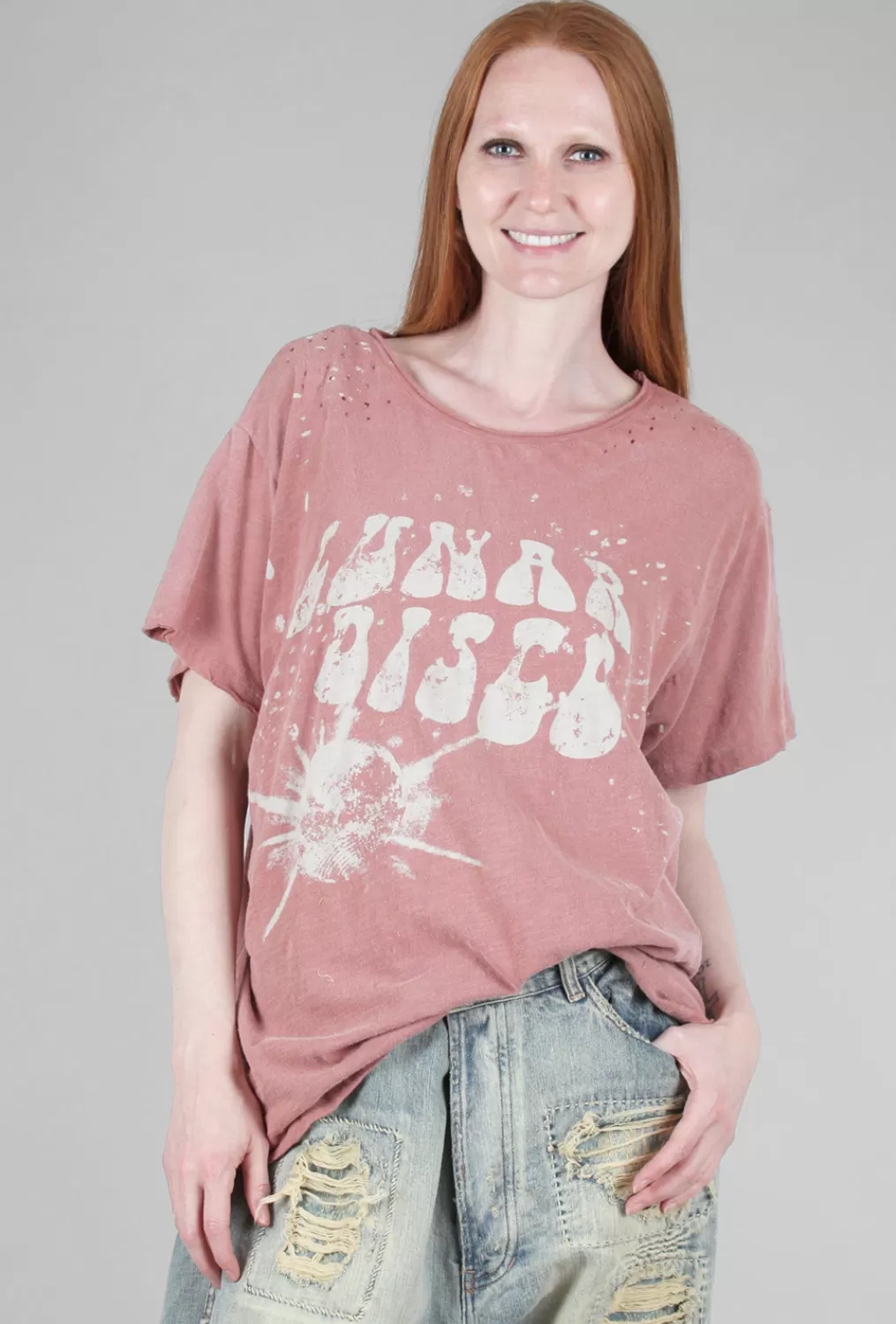 Store Evie Lou Boyfriend Tee, Lunar Disco/Bisou