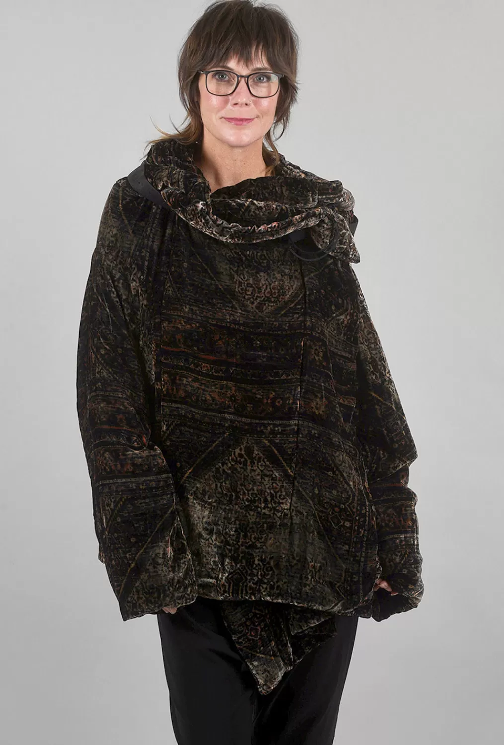 Best Evie Lou Brocade Kelim Puffer Jacket, Dark Rust