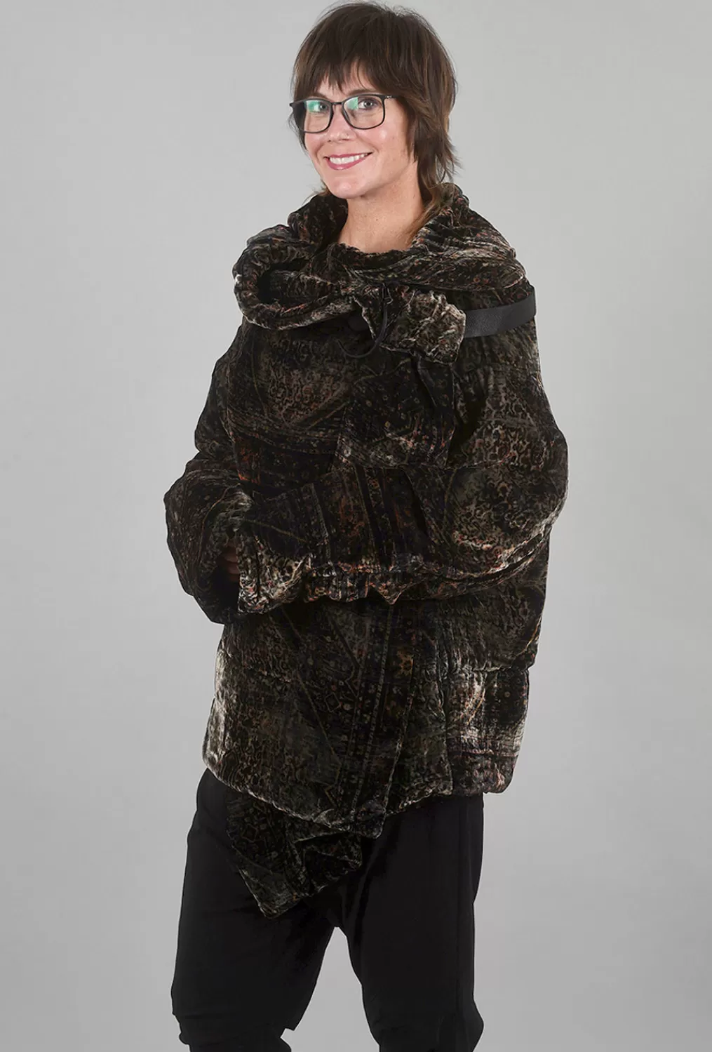 Best Evie Lou Brocade Kelim Puffer Jacket, Dark Rust