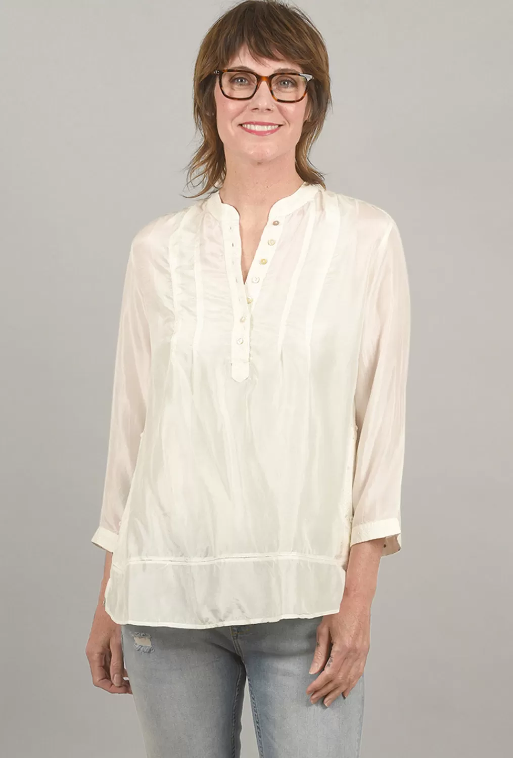 Cheap Evie Lou Brylee Silk Blouse, White