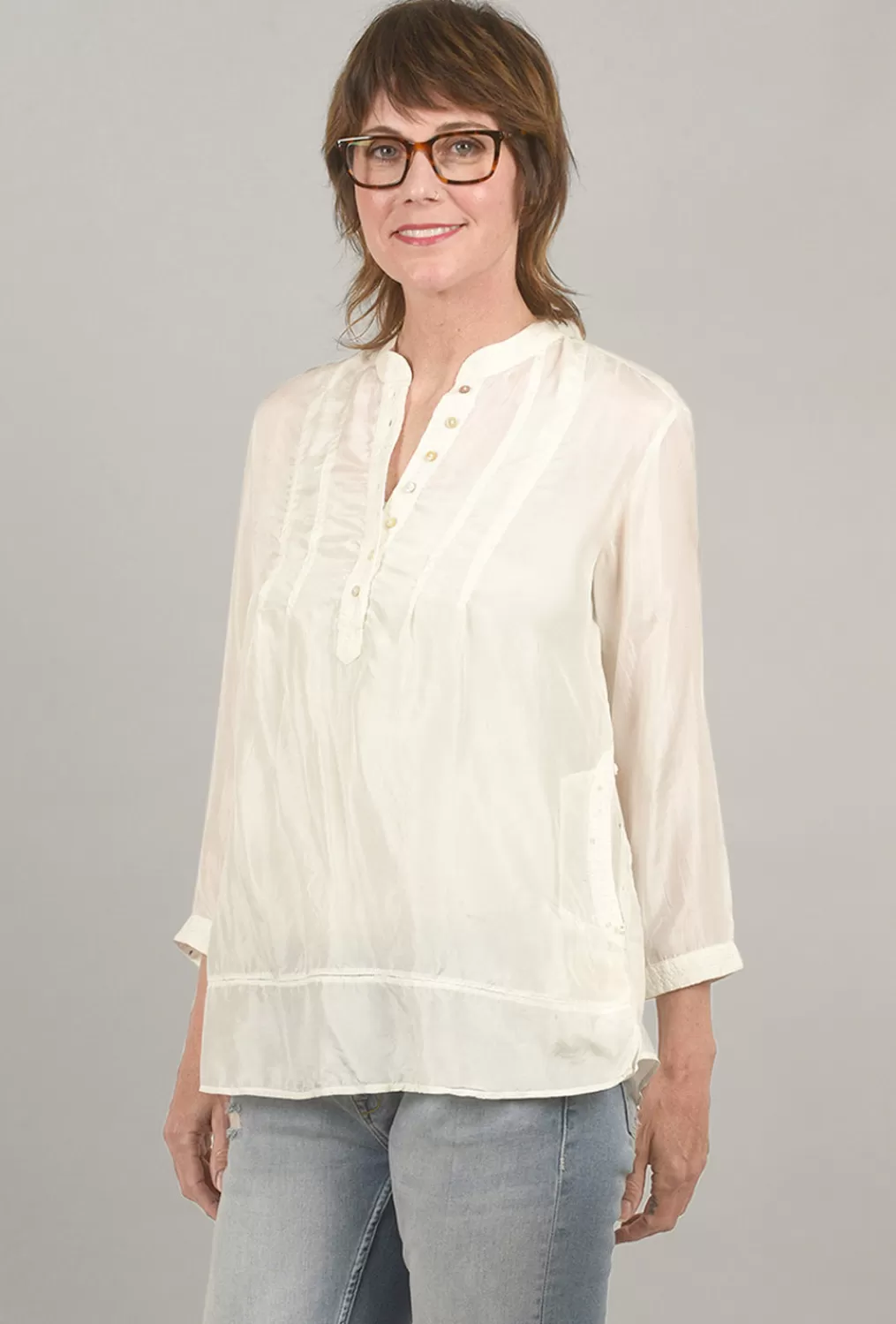 Cheap Evie Lou Brylee Silk Blouse, White