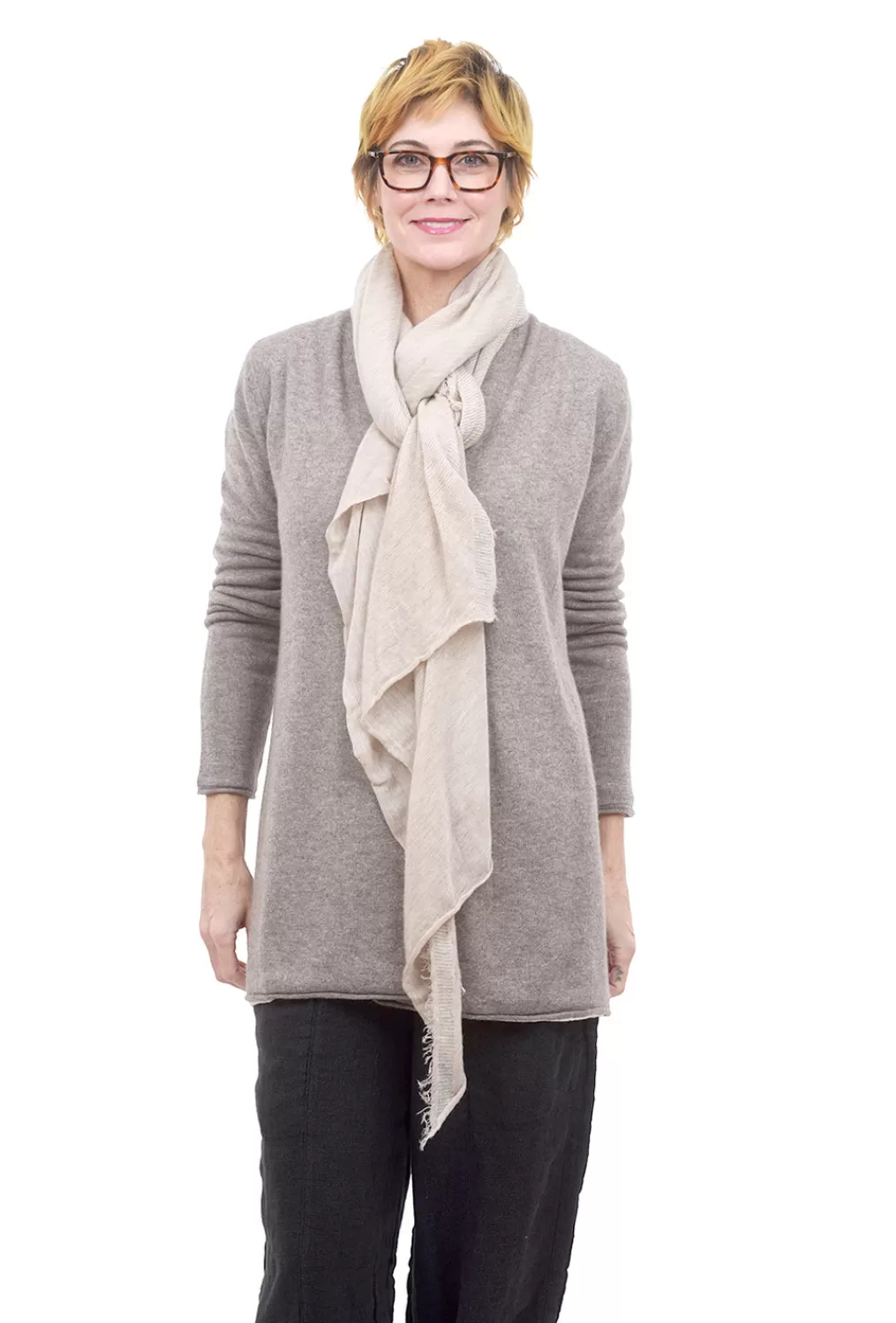 Flash Sale Evie Lou Cashmere Love Scarf, Beige/Milk