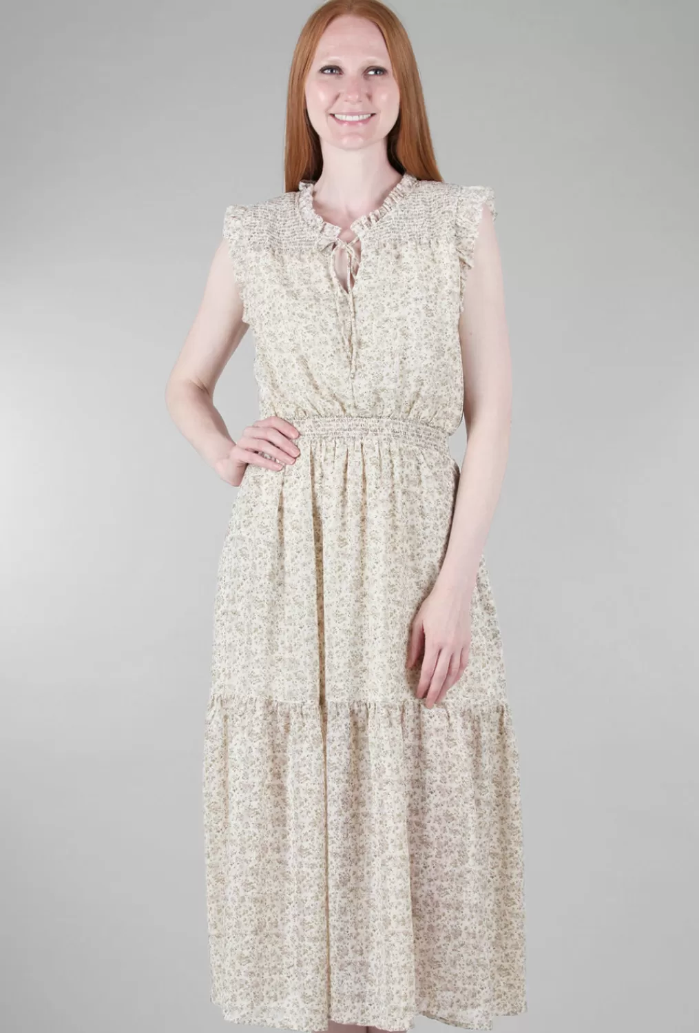 Sale Evie Lou Celeste Midi Dress, Ivory/Sage