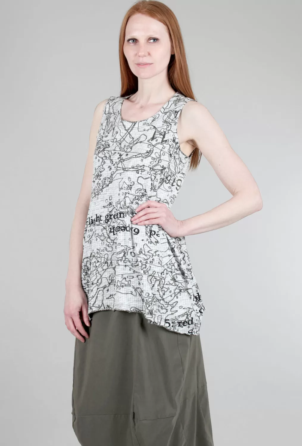 Discount Evie Lou Check Pbn Tank, Olive Print