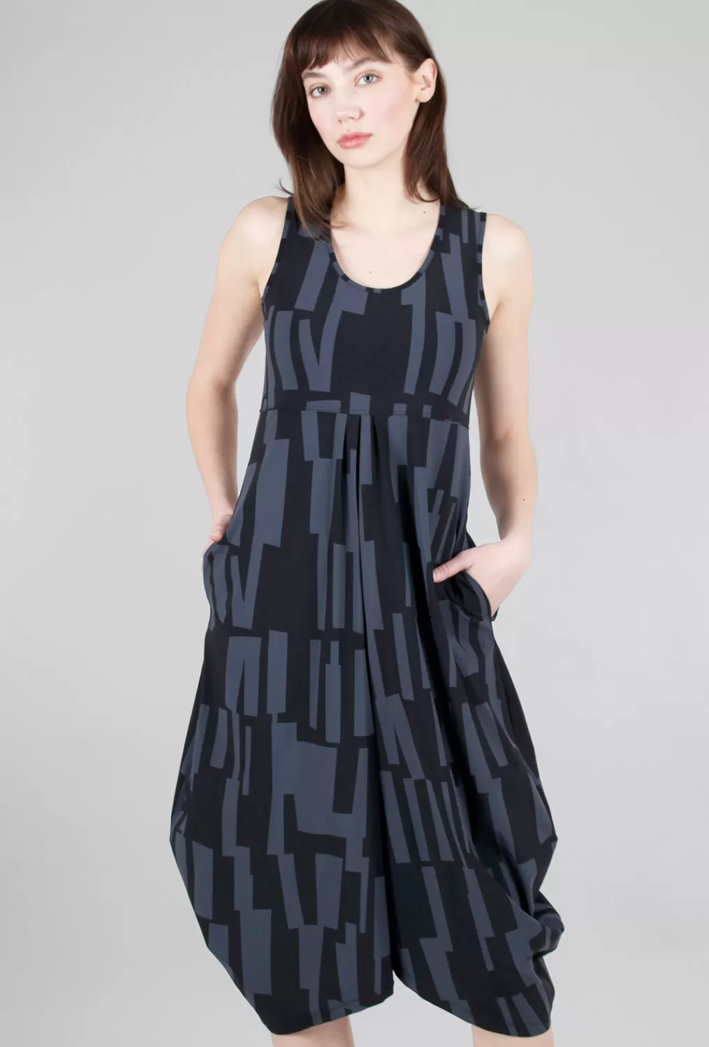 New Evie Lou Chorus Dress/Jumpsuit, Azure Beatnik Print