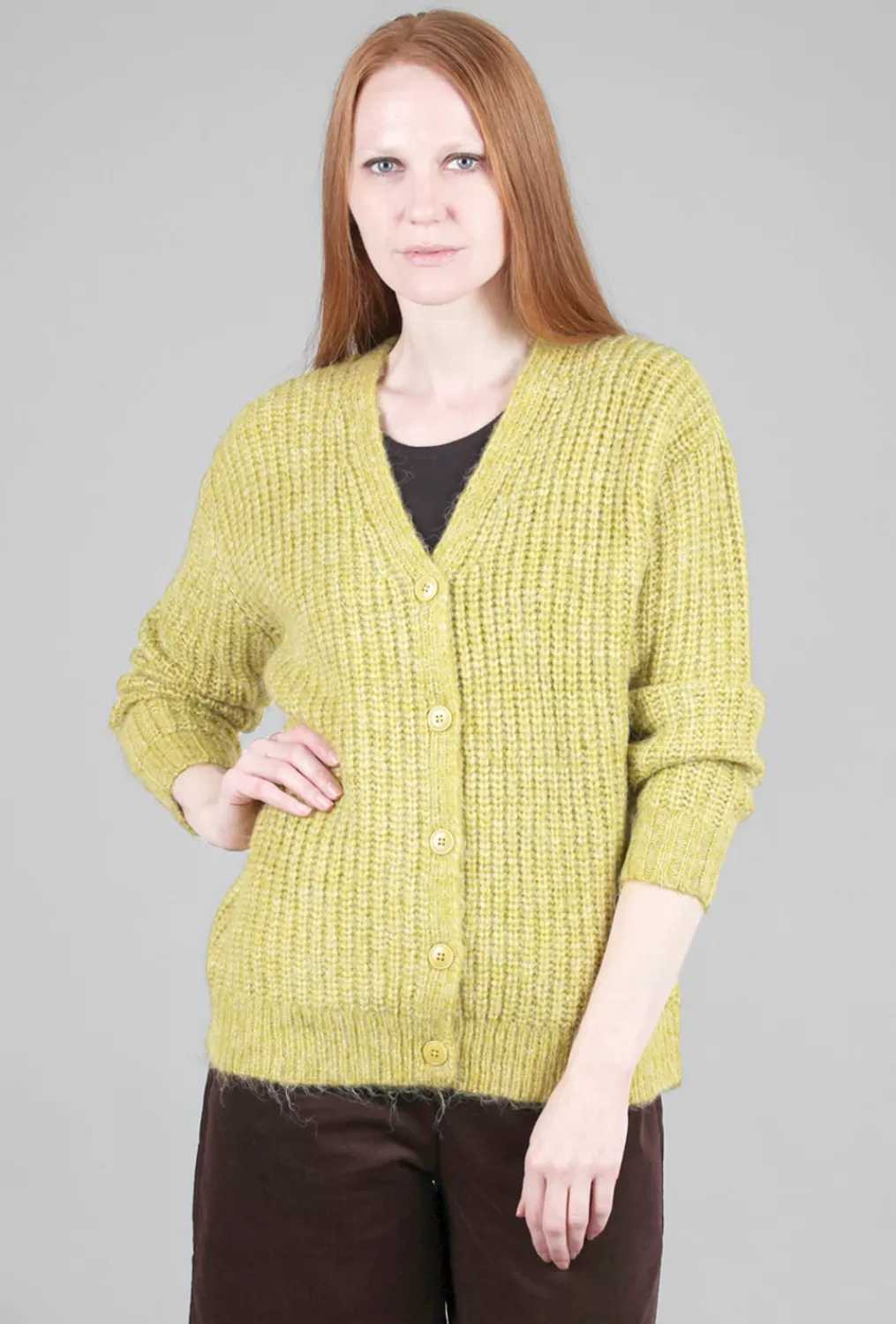 Flash Sale Evie Lou Chunky Oversized Cardie, Canary Yellow