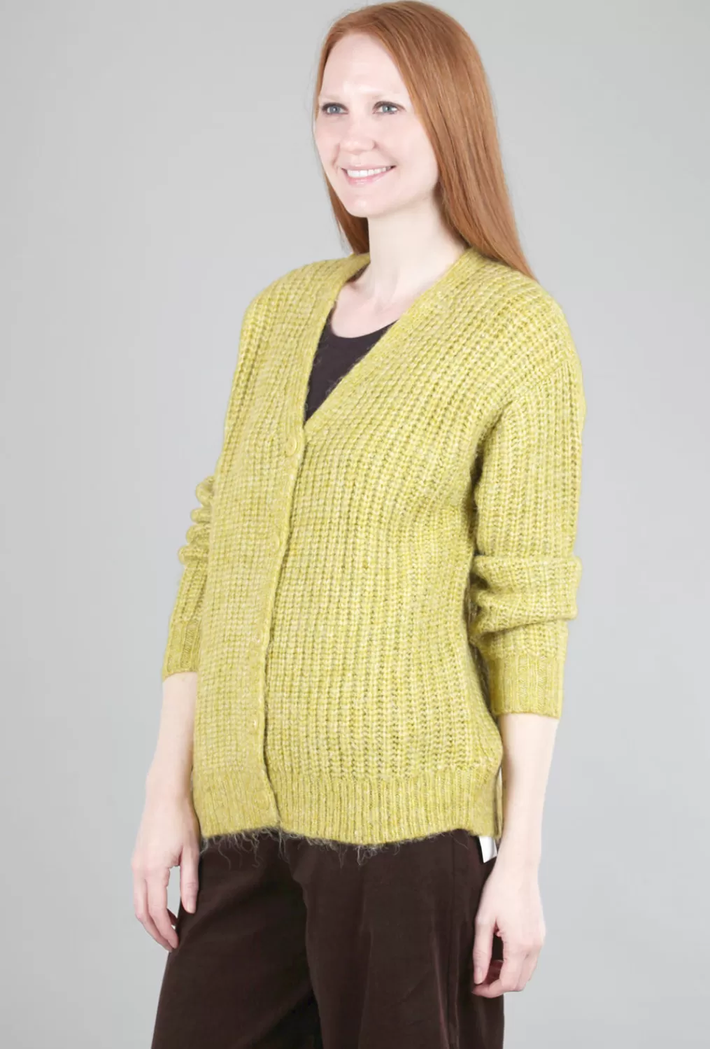 Flash Sale Evie Lou Chunky Oversized Cardie, Canary Yellow