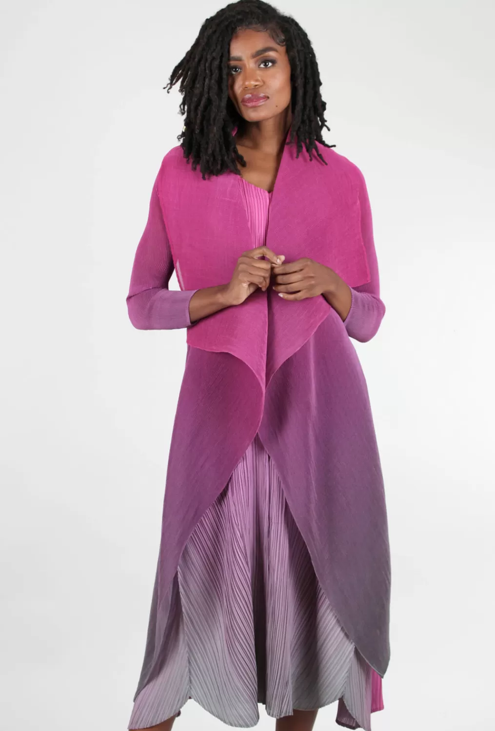 Cheap Evie Lou Collare Coat, Fuchsia Ombre