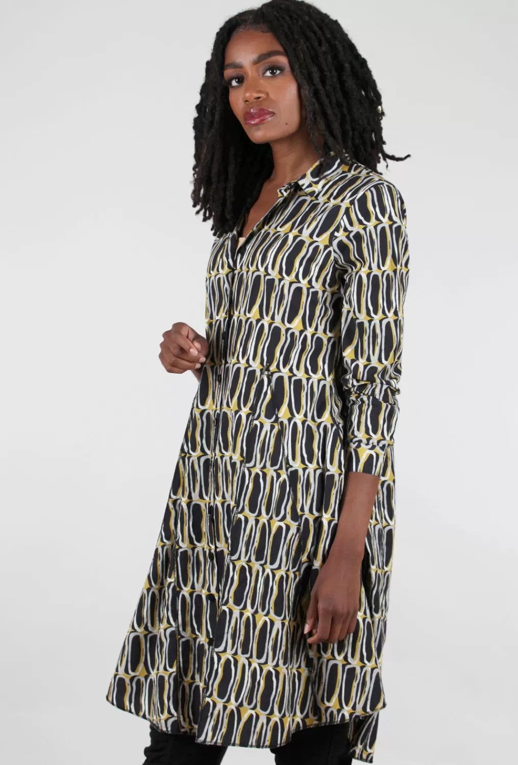 Shop Evie Lou Collins Dress, Black/Olive Oil