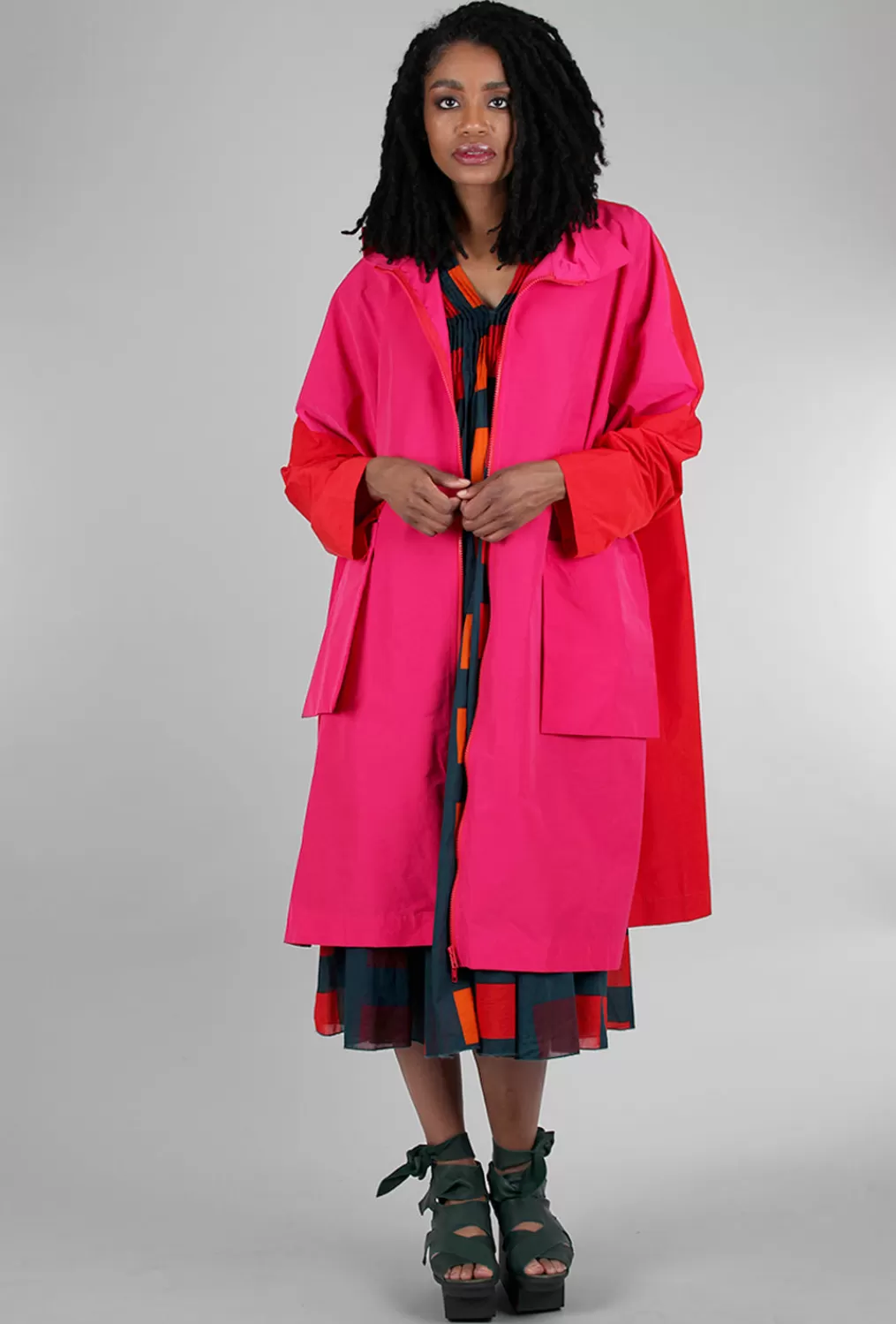 Hot Evie Lou Cotel Coat, Rosso/Fuchsia