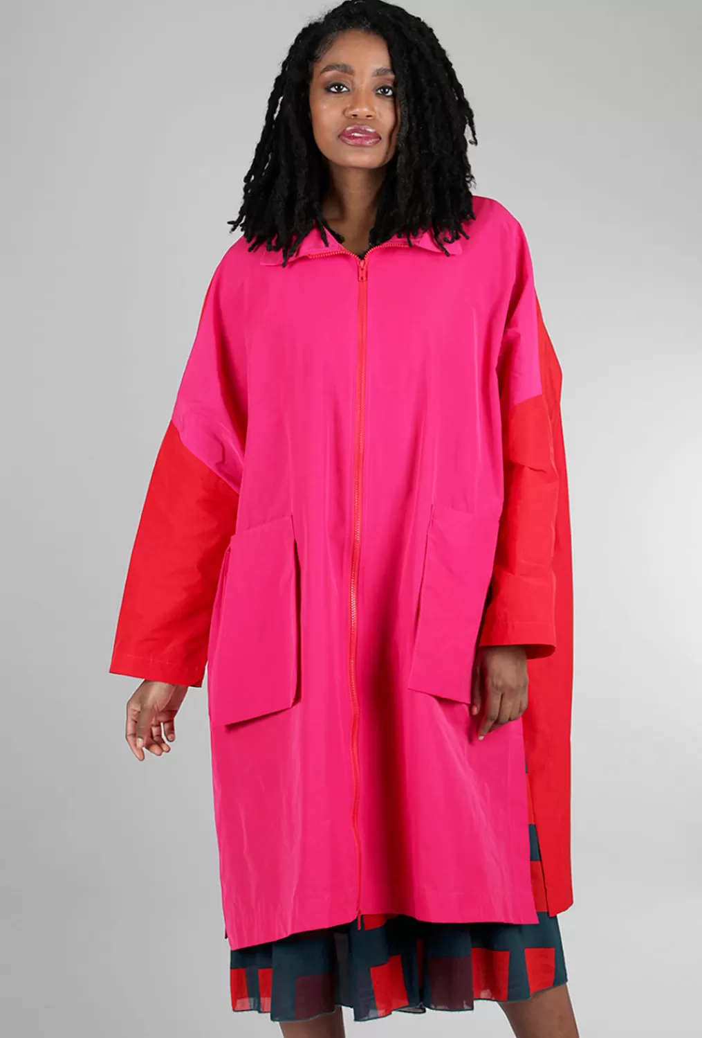 Hot Evie Lou Cotel Coat, Rosso/Fuchsia