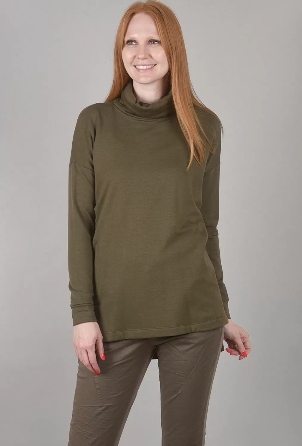 Best Evie Lou Cozy Cowl-Neck Top, Olive