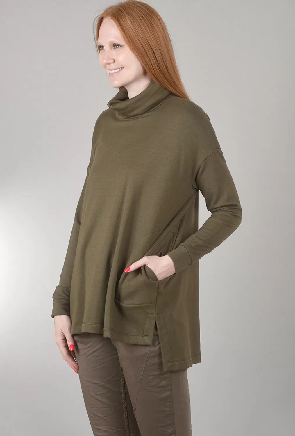 Best Evie Lou Cozy Cowl-Neck Top, Olive