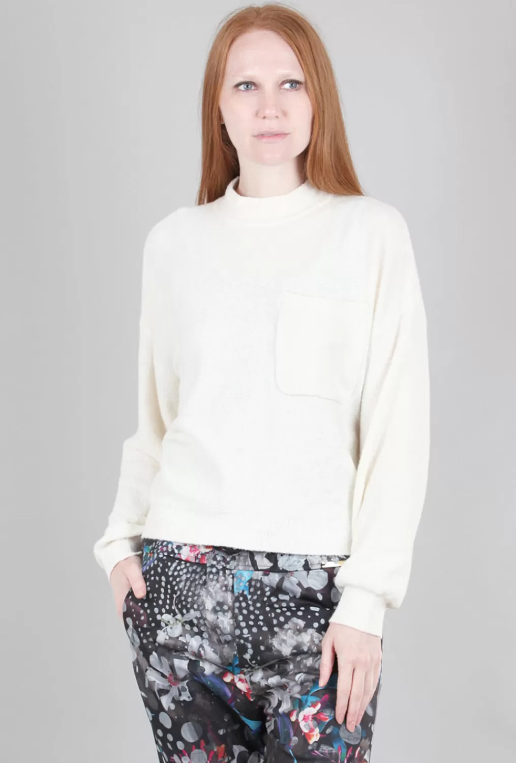 Flash Sale Evie Lou Cozy Pocket Sweater, Winter White