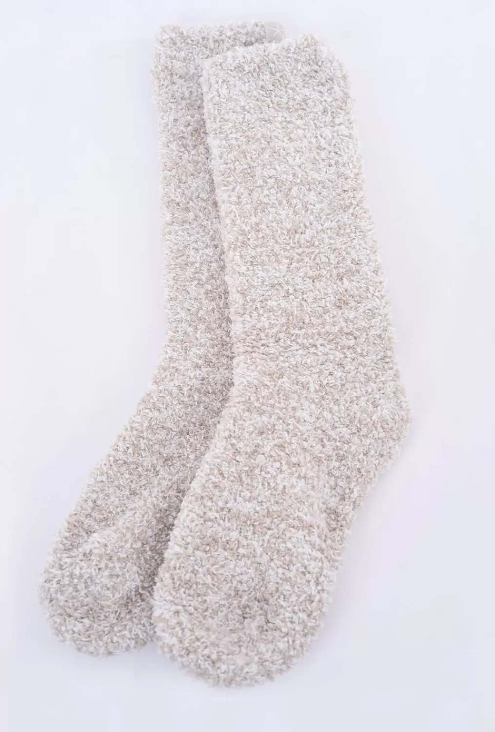 Outlet Evie Lou Cozychic Heathered Socks, Stone/White