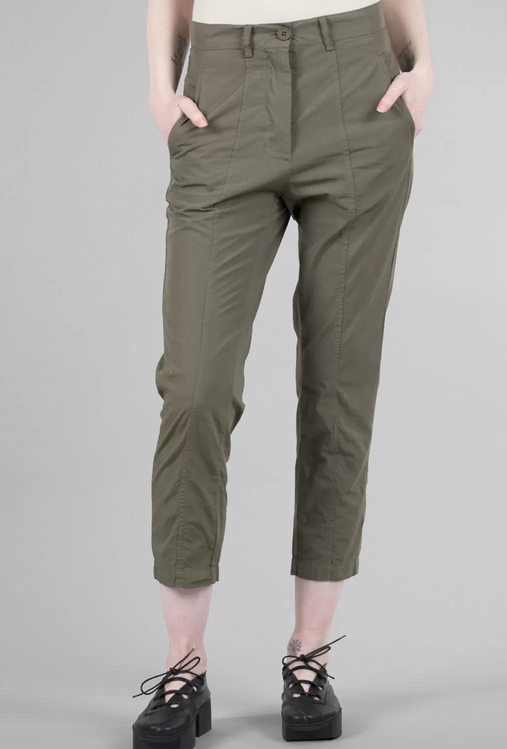 Flash Sale Evie Lou Crisp Seamed Trousers, Olive