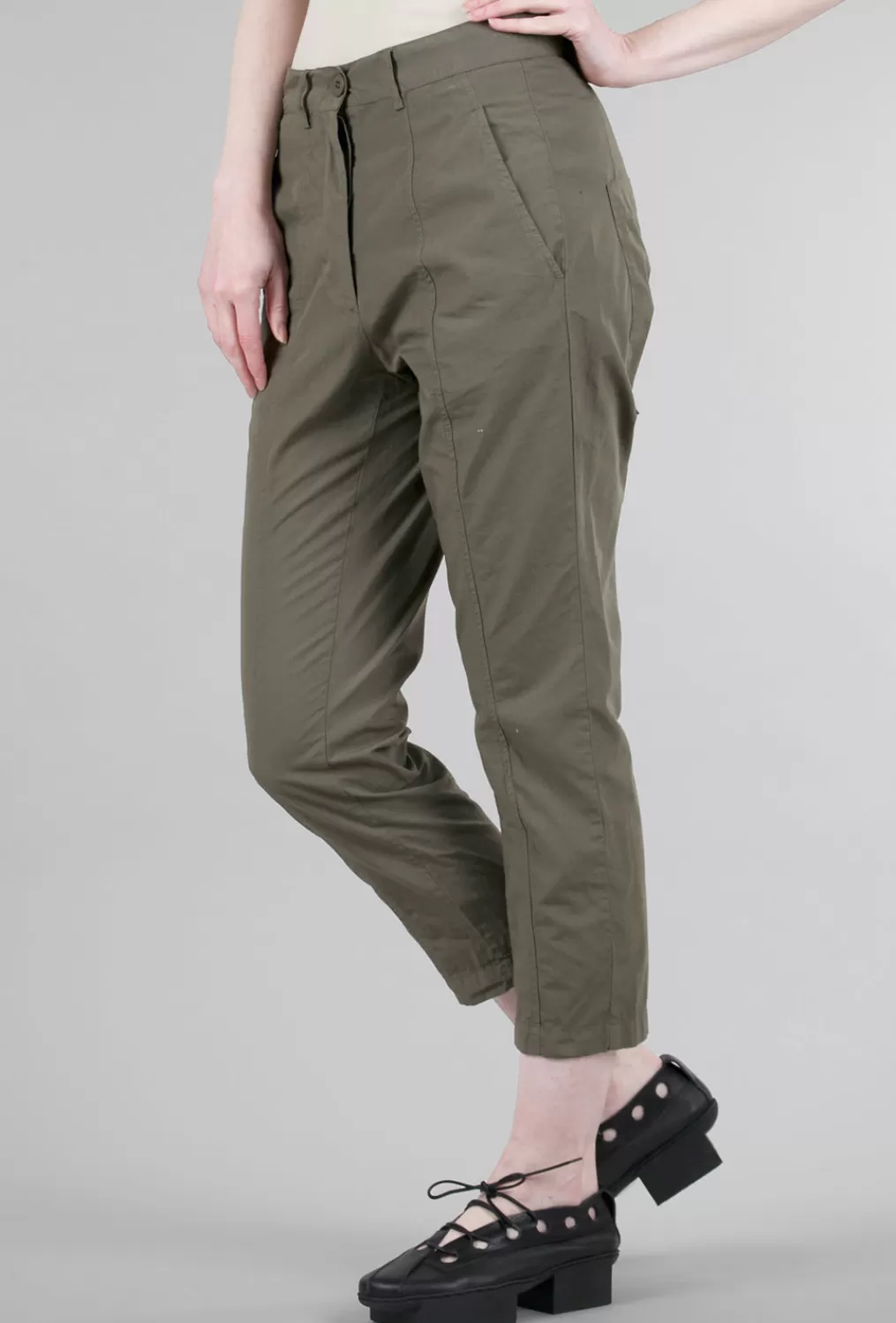 Flash Sale Evie Lou Crisp Seamed Trousers, Olive