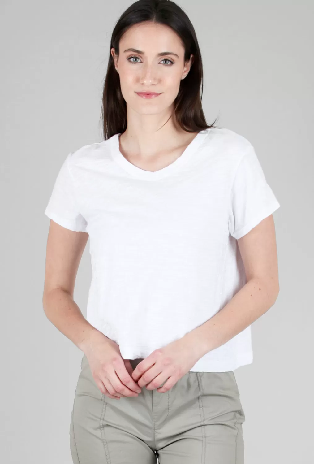 Cheap Evie Lou Crop Boxy Crew, White