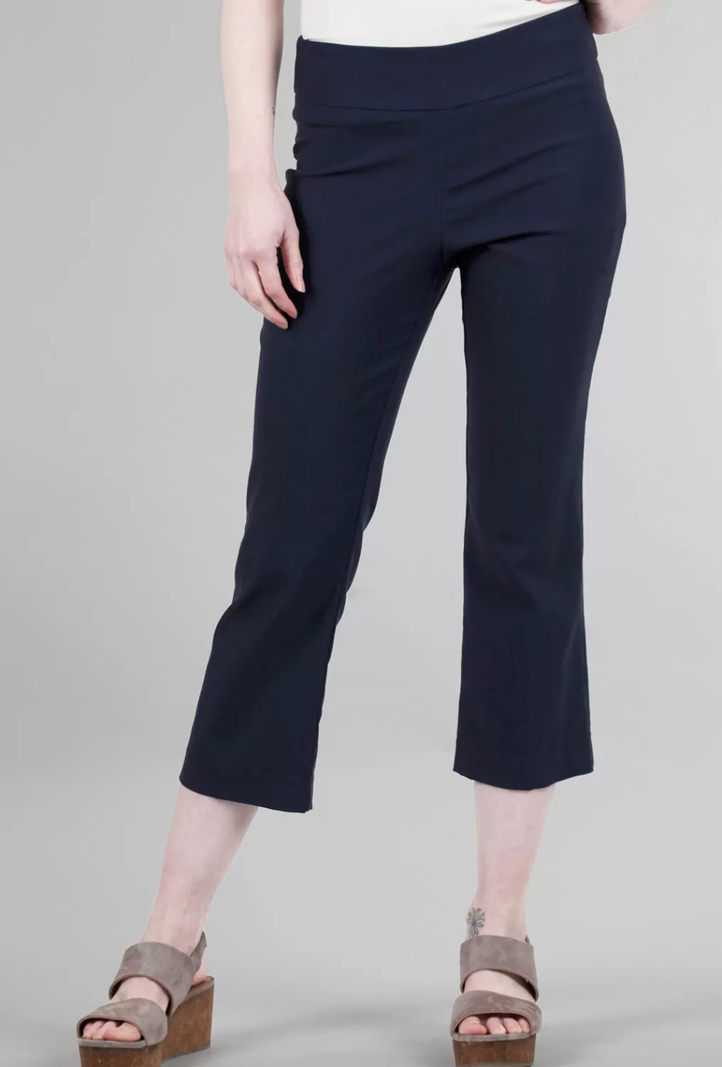 Sale Evie Lou Cropped Flare Pant, Navy