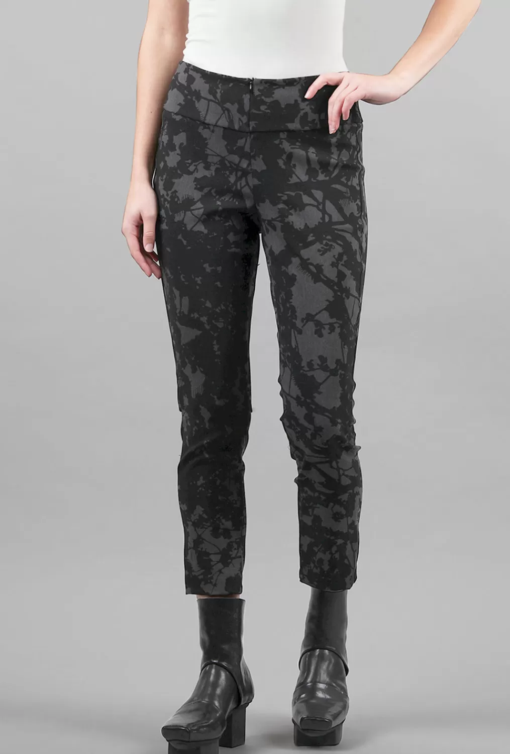 New Evie Lou Cropped Hudson Pant, Heather Gray Bramble