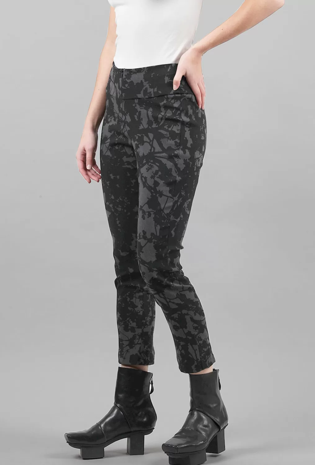 New Evie Lou Cropped Hudson Pant, Heather Gray Bramble