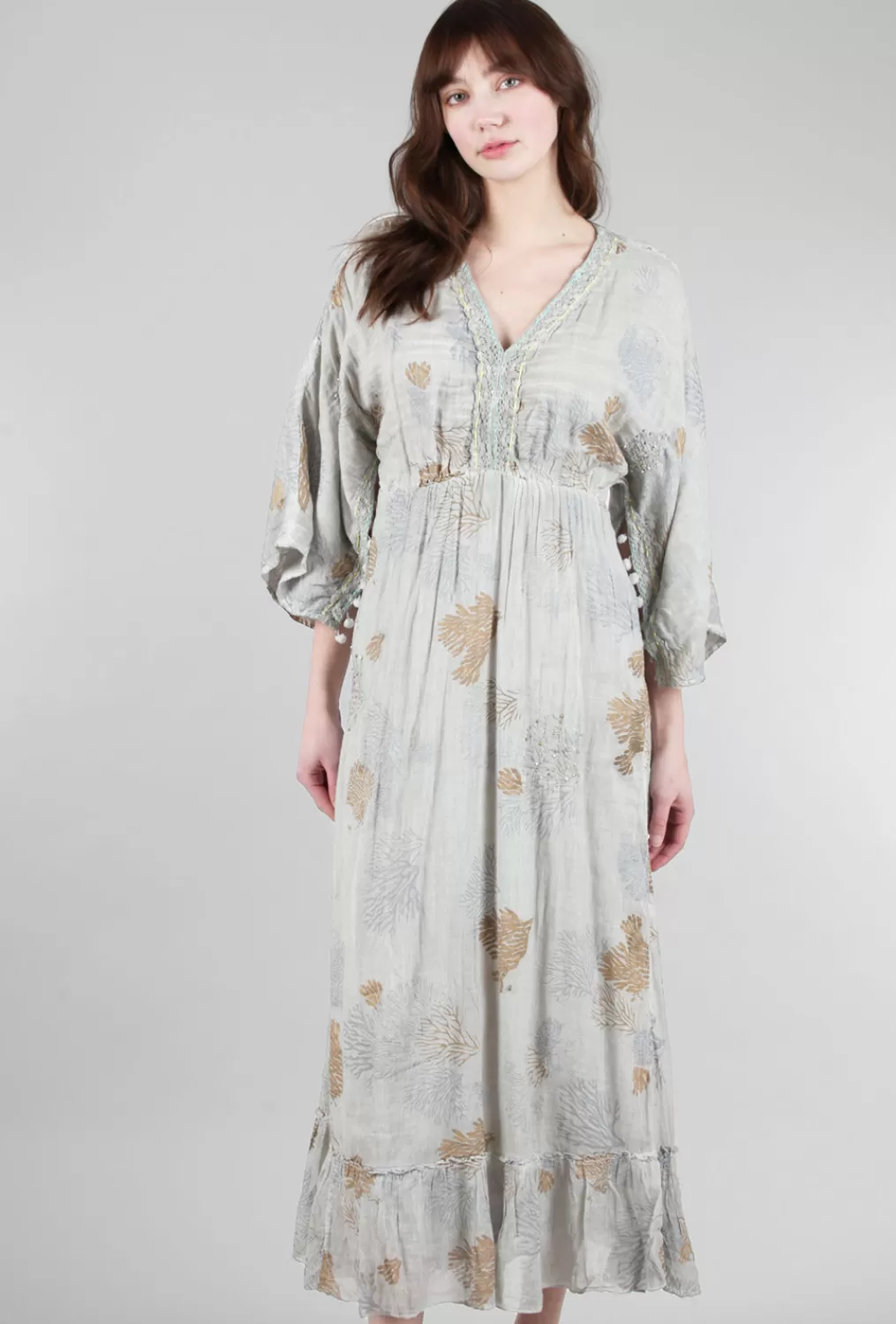 Shop Evie Lou Delaware Coral Reef Maxi Dress, Light Gray