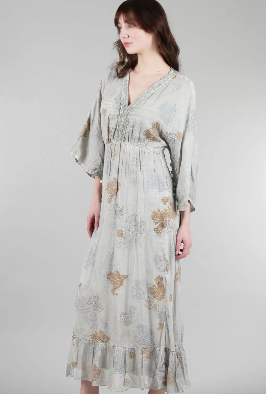 Shop Evie Lou Delaware Coral Reef Maxi Dress, Light Gray