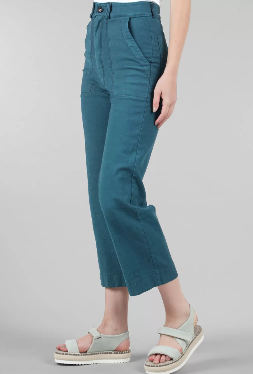 Discount Evie Lou Denim Boiler Pant, Peacock