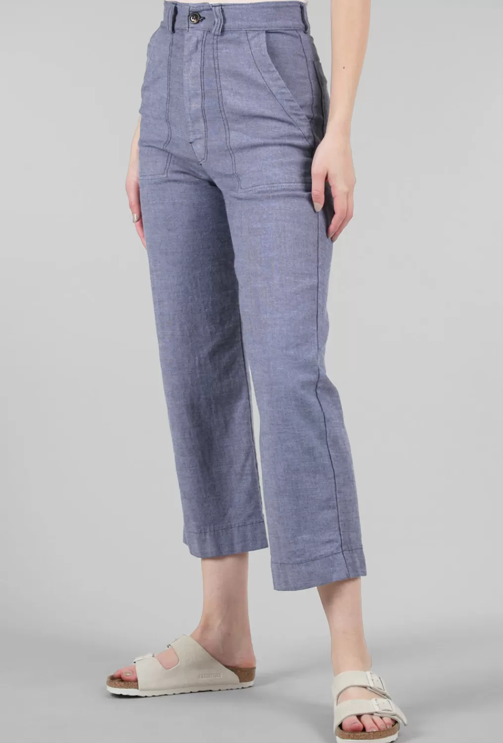 Sale Evie Lou Denim Boiler Pant, Purple Frost