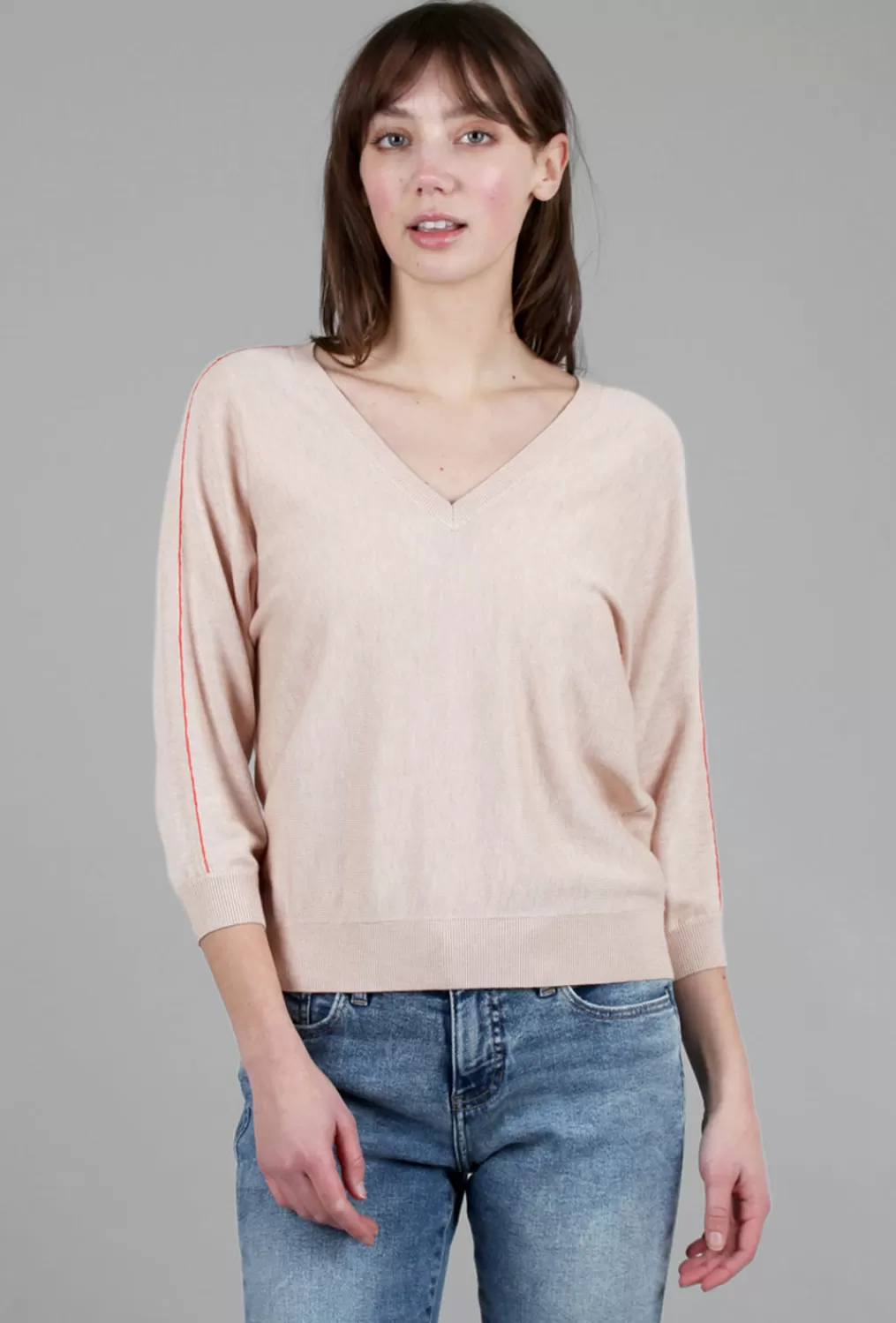 Flash Sale Evie Lou Double V Dolman Sweater, Wheat