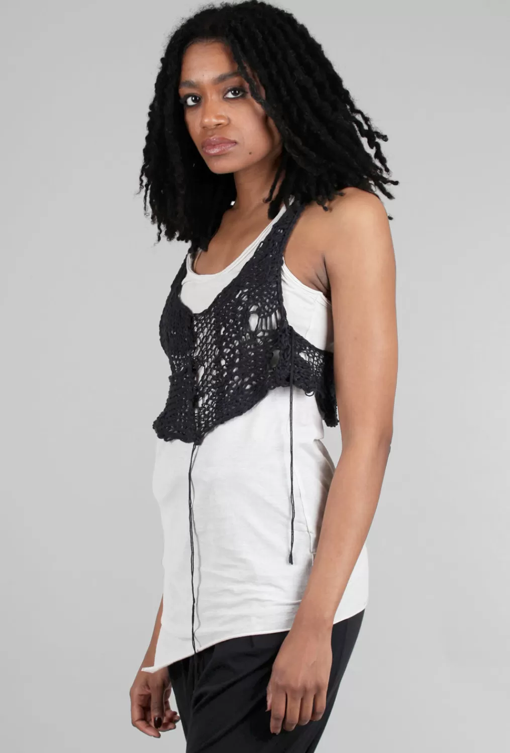 Shop Evie Lou Ebe Hand-Knit Vest, Black