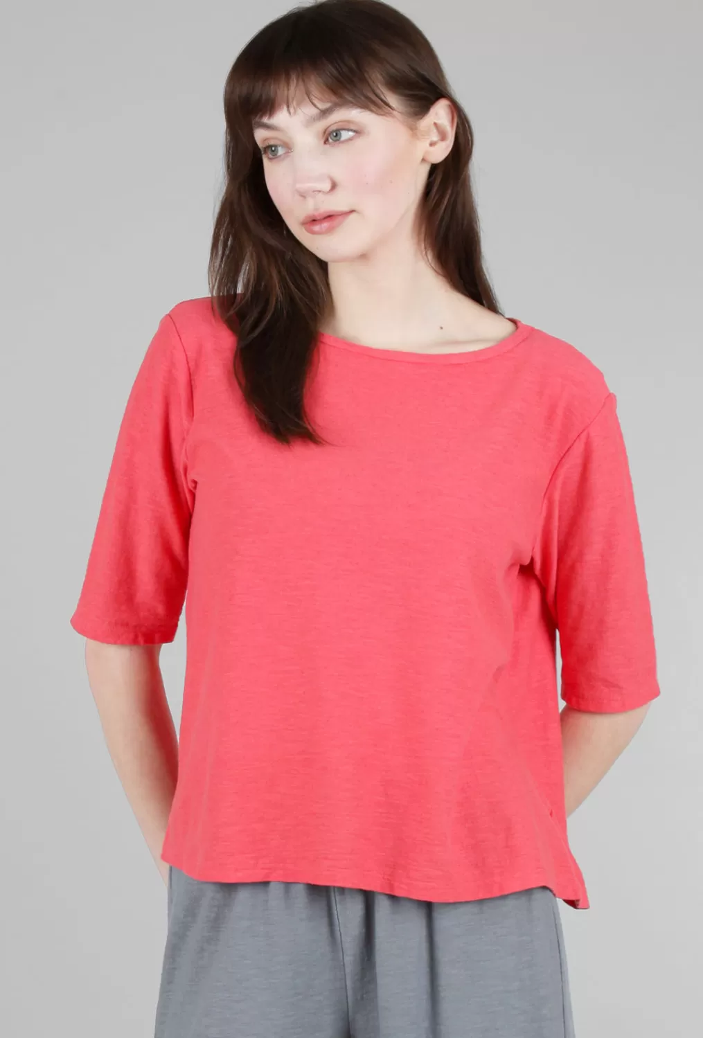 Clearance Evie Lou Elbow-Sleeve Tee, Harbor Red