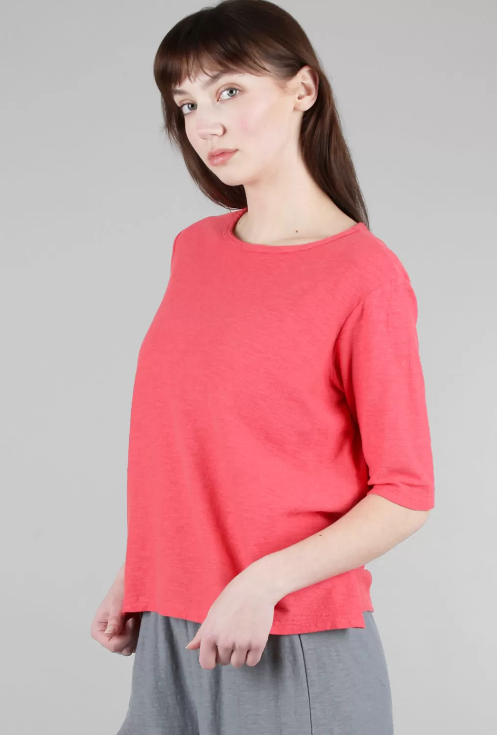 Clearance Evie Lou Elbow-Sleeve Tee, Harbor Red