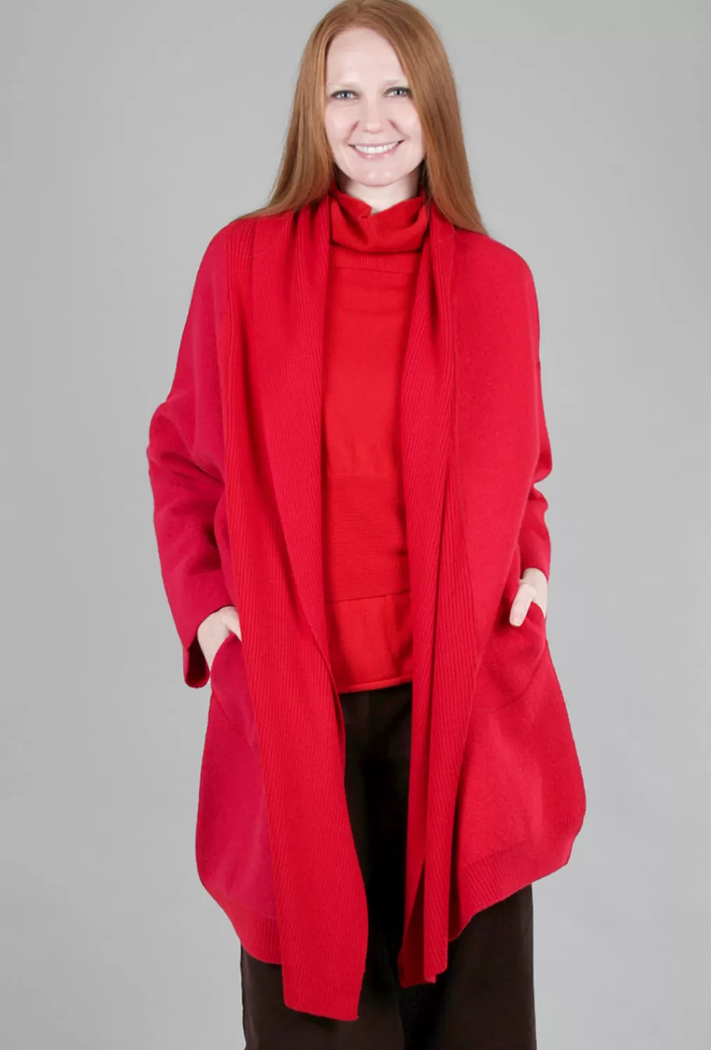 Flash Sale Evie Lou Empoli Sweater Coat, Rosso/Fuxia