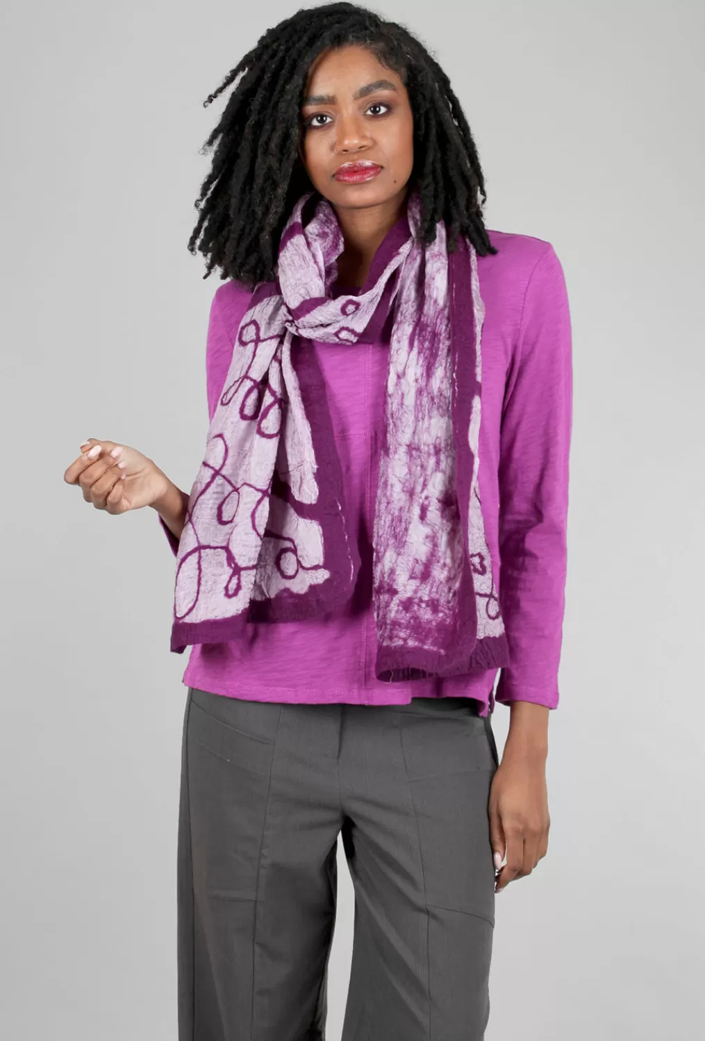 Sale Evie Lou Felted Border Scarf, Violet