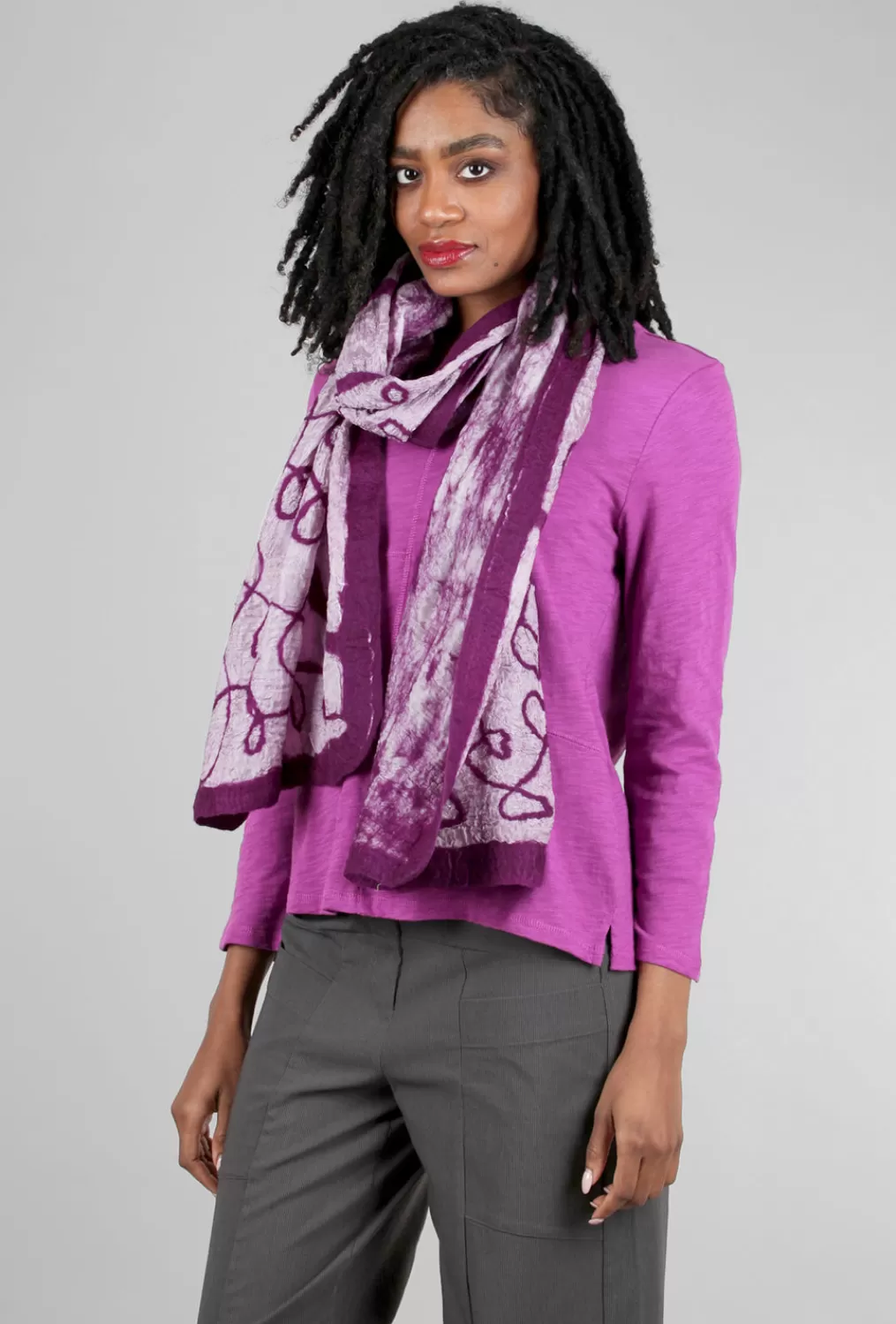 Sale Evie Lou Felted Border Scarf, Violet