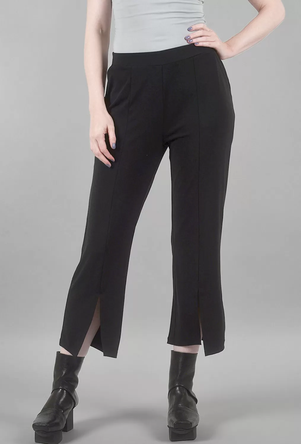 Online Evie Lou Foundation Slit-Leg Pant, Black