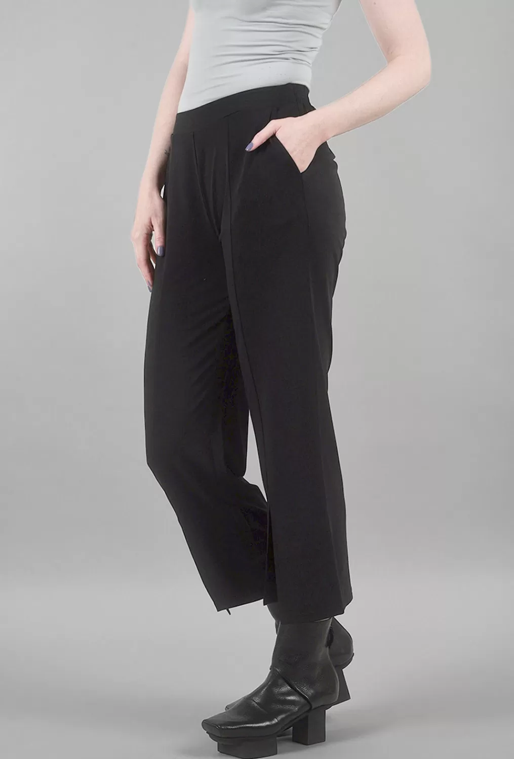 Online Evie Lou Foundation Slit-Leg Pant, Black