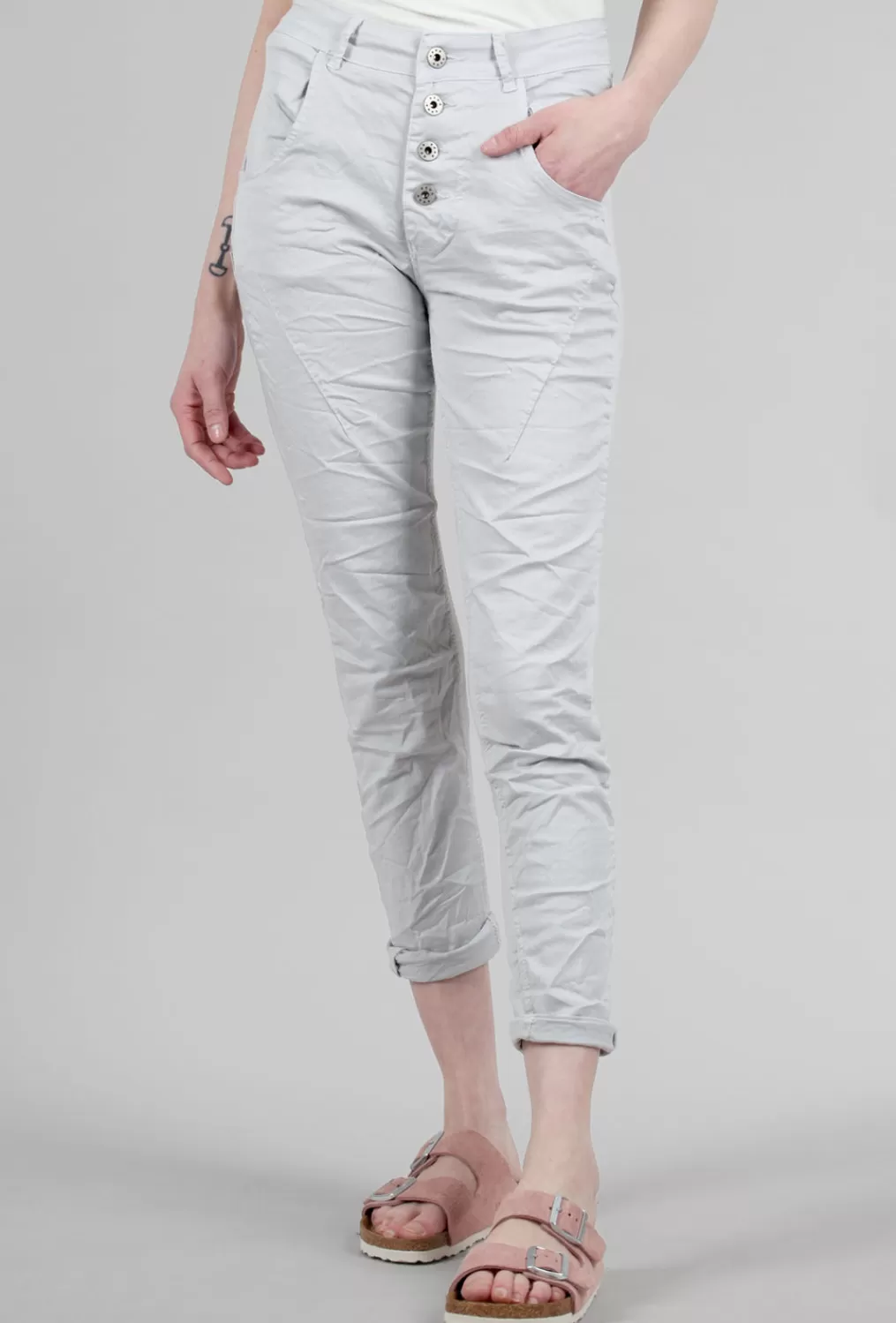 Shop Evie Lou Four-Button Spring/Summer Signature Pant, Gray-Blue