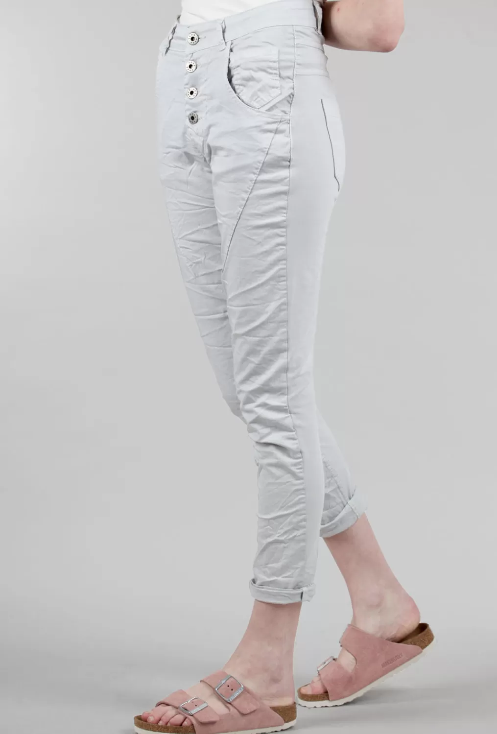 Shop Evie Lou Four-Button Spring/Summer Signature Pant, Gray-Blue