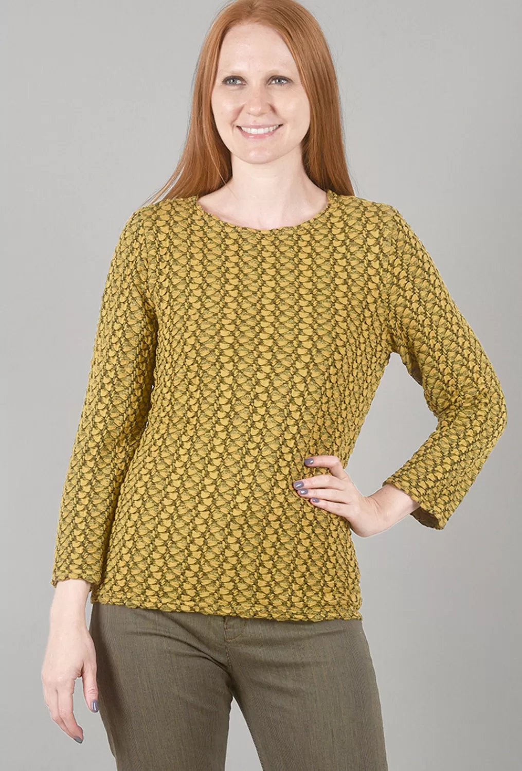 Outlet Evie Lou Gray Pucker Boatneck Top, Urchin