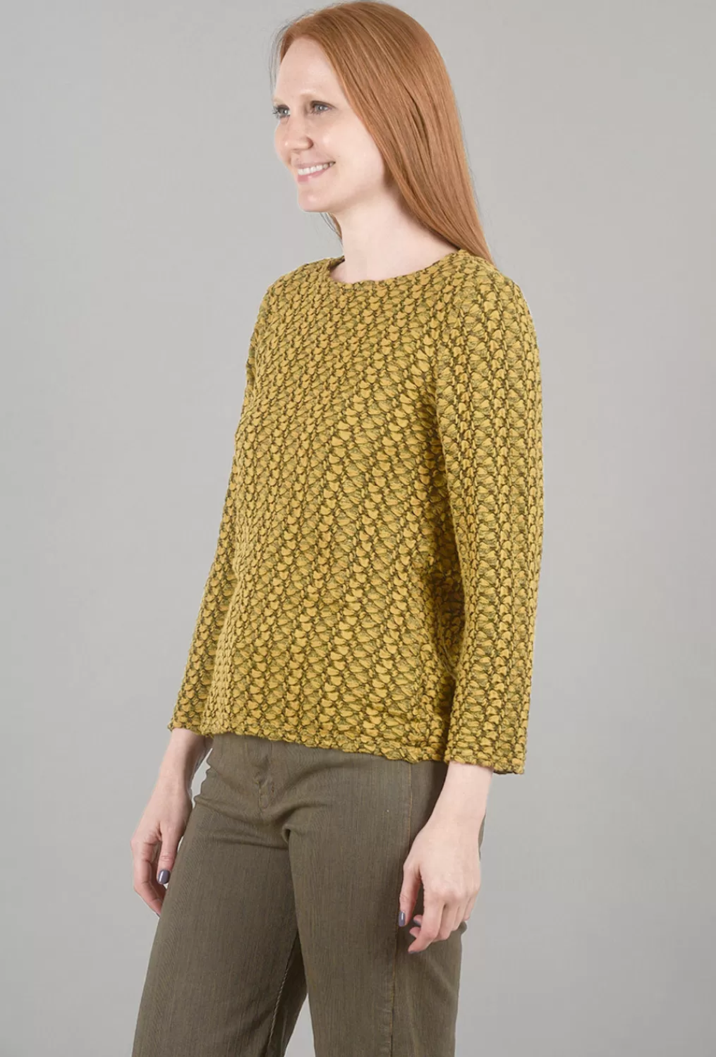 Outlet Evie Lou Gray Pucker Boatneck Top, Urchin