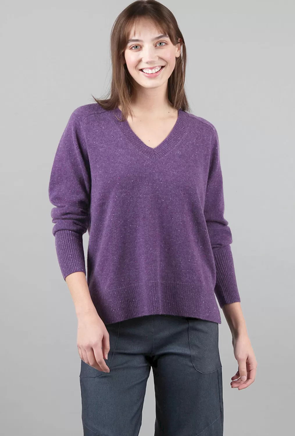 Online Evie Lou Helen Cashmere Pullover, Amethyst