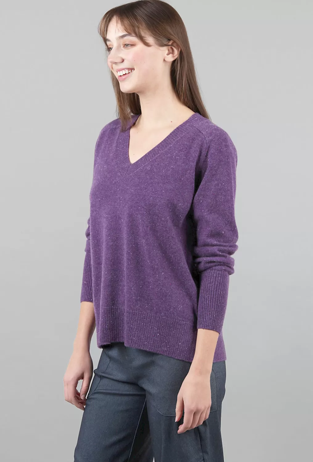 Online Evie Lou Helen Cashmere Pullover, Amethyst