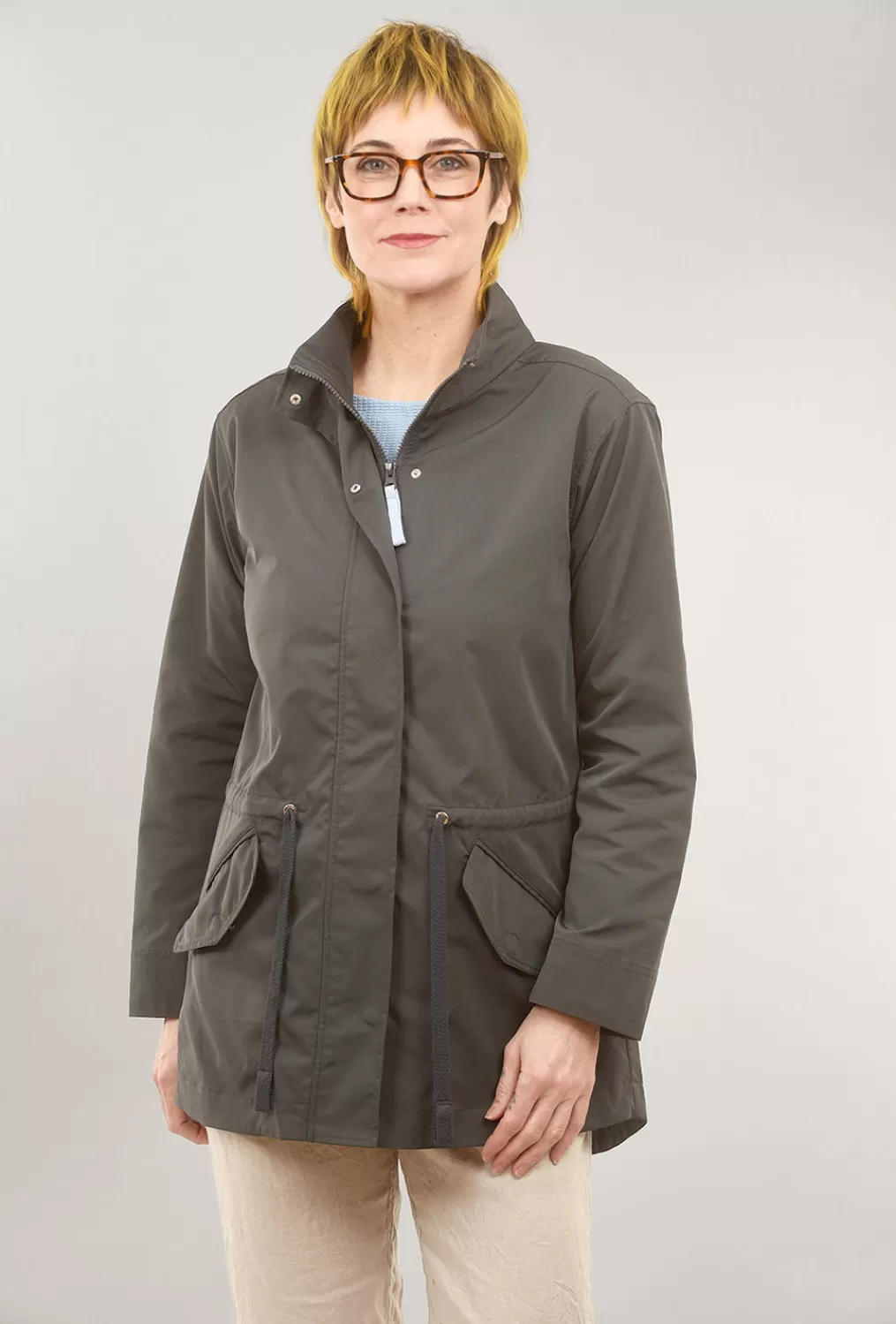 Shop Evie Lou High-Low Anorak, Granite